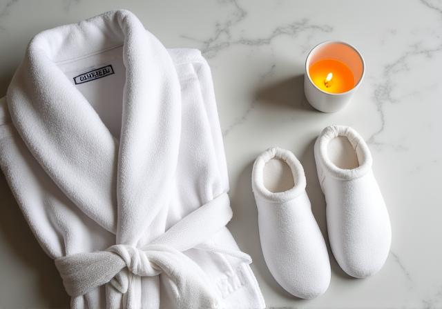 Accappatoio e candele profumate